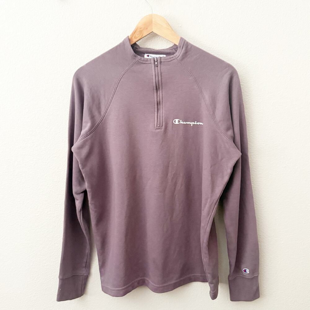 CHAMPION | 1/4 Zip Seamless Mock Neck Lightweight Sweatshirt Pullover | Large